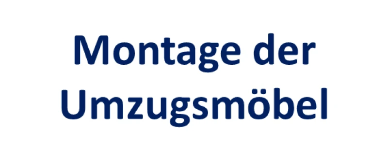Montage der Umzugsmöbel