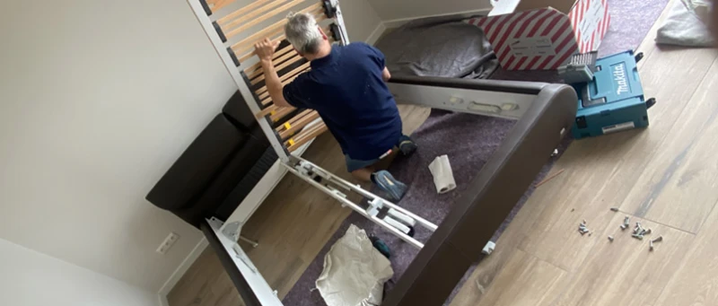 Furniture assembly during removal